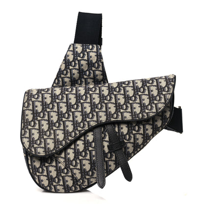 Christian Dior Oblique Mens Saddle Bag Blue 1 of 13