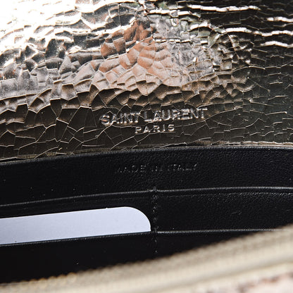 Saint Laurent Metallic Crackled Calfskin Kate Monogram Tassel Chain Wallet Gold 6 of 10