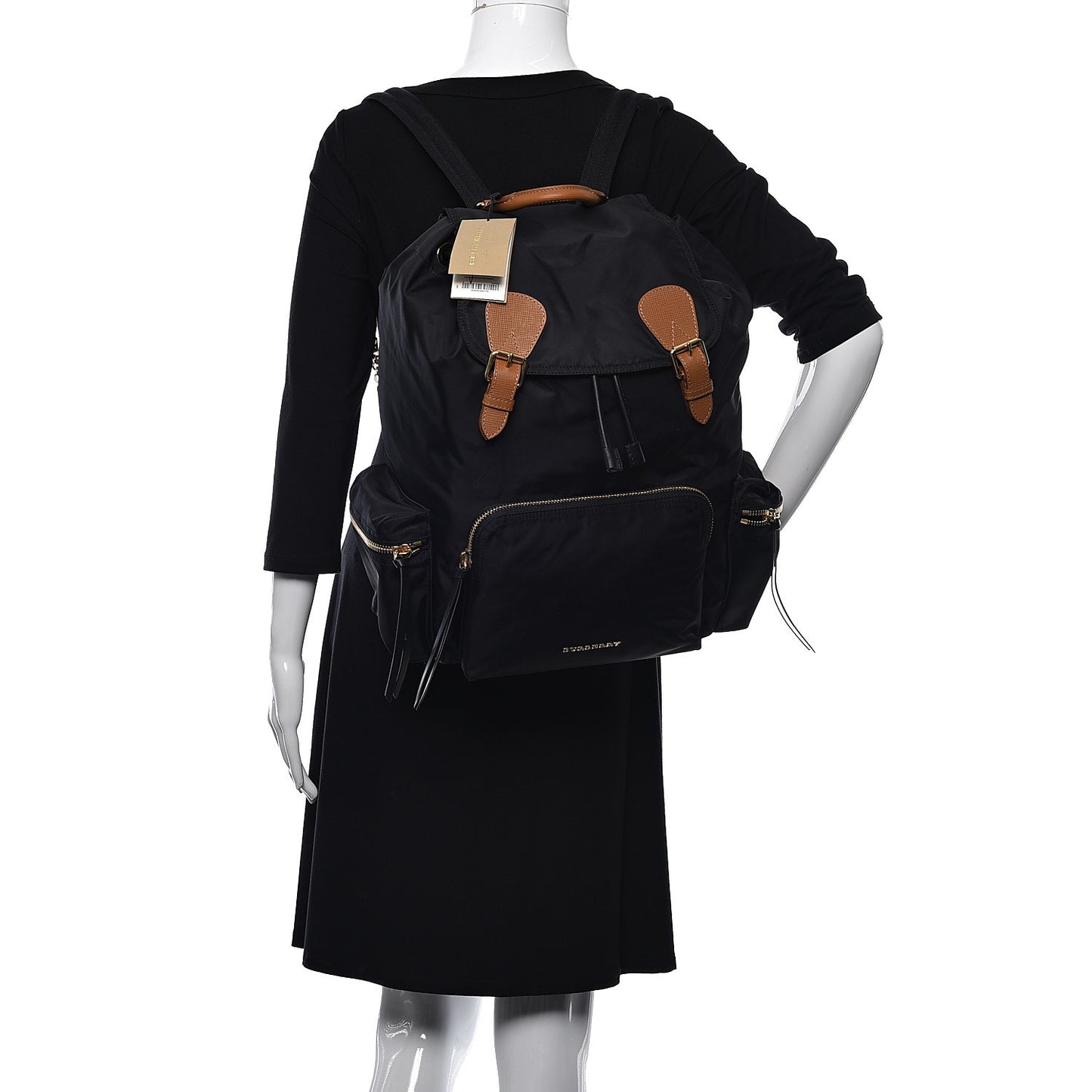 Nylon Large Rucksack Backpack Black