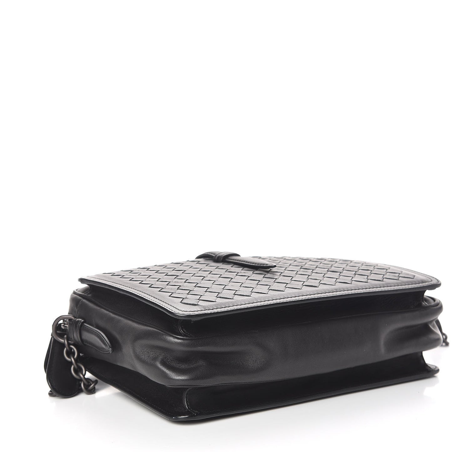 Nappa Intrecciato Medium Camera Shoulder Bag Black