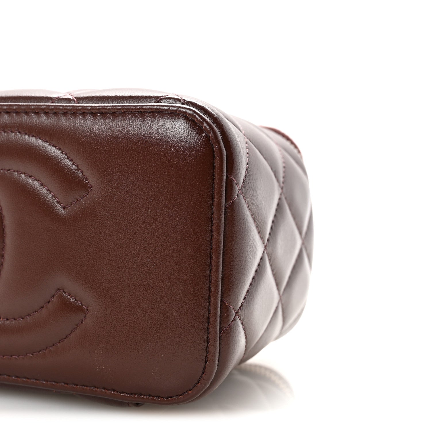 Chanel Lambskin Quilted Small Top Handle Vanity Case With Chain Dark Brown 10 of 11