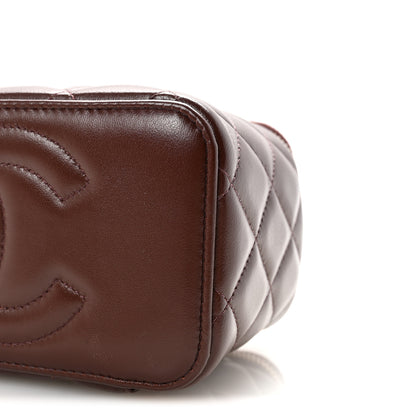 Chanel Lambskin Quilted Small Top Handle Vanity Case With Chain Dark Brown 10 of 11