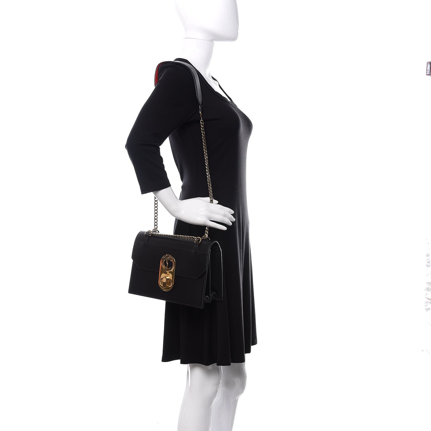 Christian Louboutin Calfskin Large Elisa Shoulder Bag Black 2 of 14