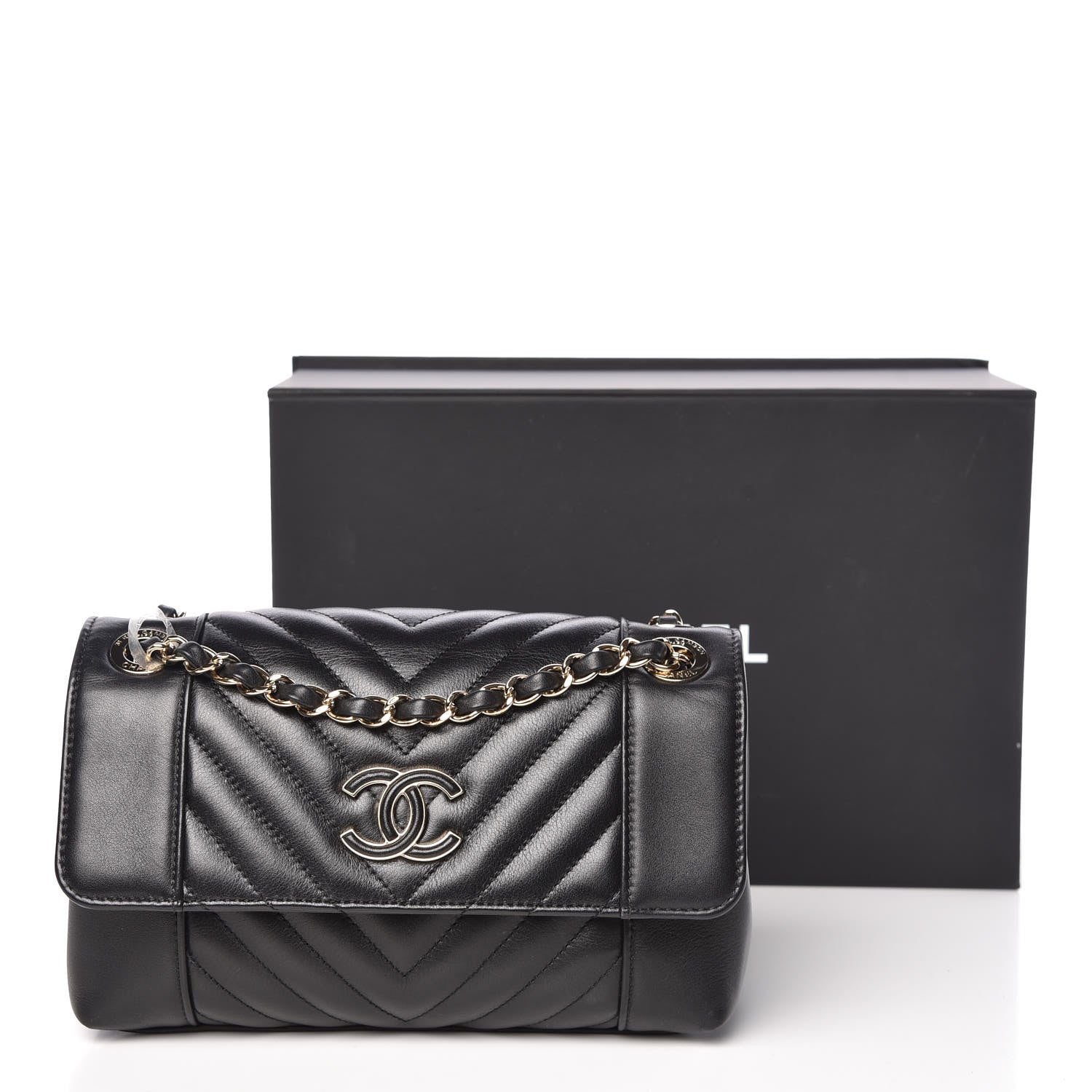 Chanel Calfskin Quilted Small Daily Chevron Flap Black 13 of 13