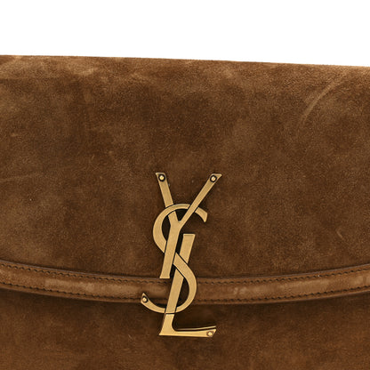 Saint Laurent Suede Calfskin Monogram Small Solferino Satchel Caramel Cognac 8 of 13