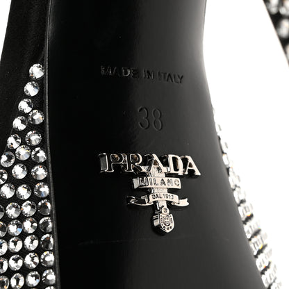 Prada Satin Crystal Triangle Logo 40/135mm Platform Sandals 38 Cristal 7 of 8