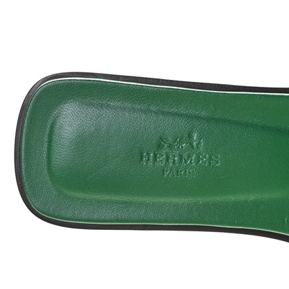 Hermes Epsom Oran Sandals 37.5 Malachite 9 of 10