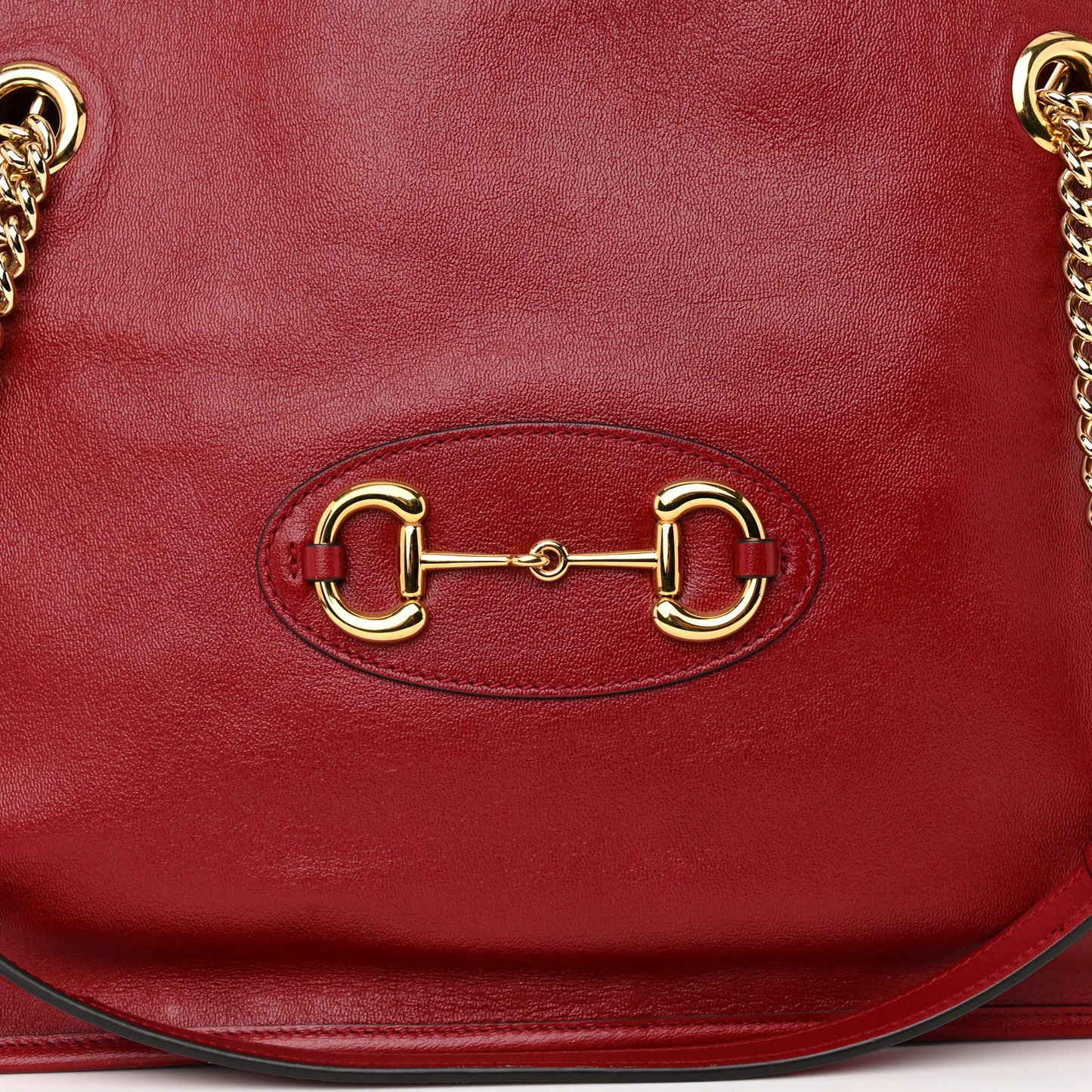 Patent Calfskin Medium Horsebit 1955 Tote Bag New Cherry Red