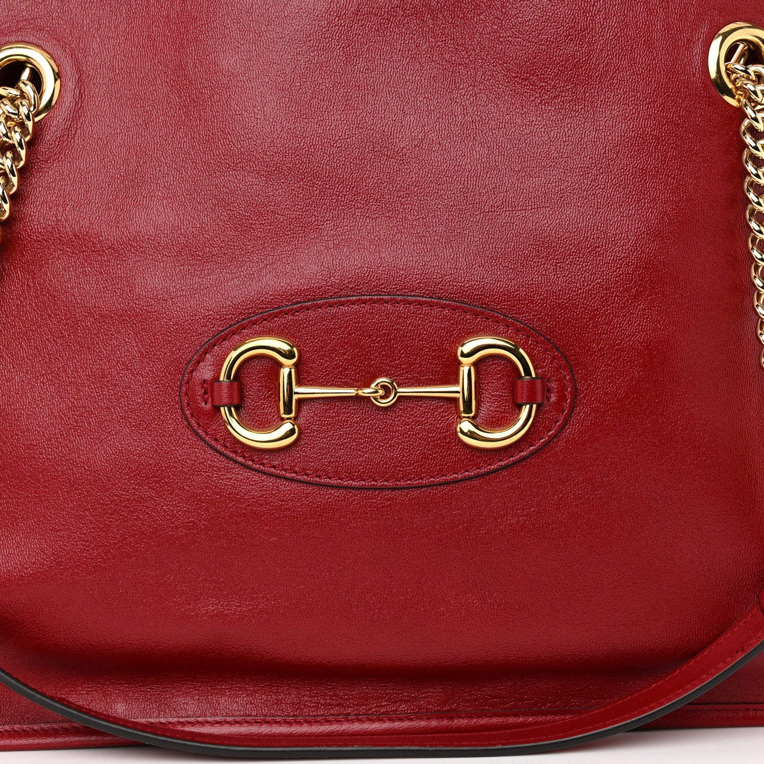 Gucci Patent Calfskin Medium Horsebit 1955 Tote Bag New Cherry Red 8 of 11