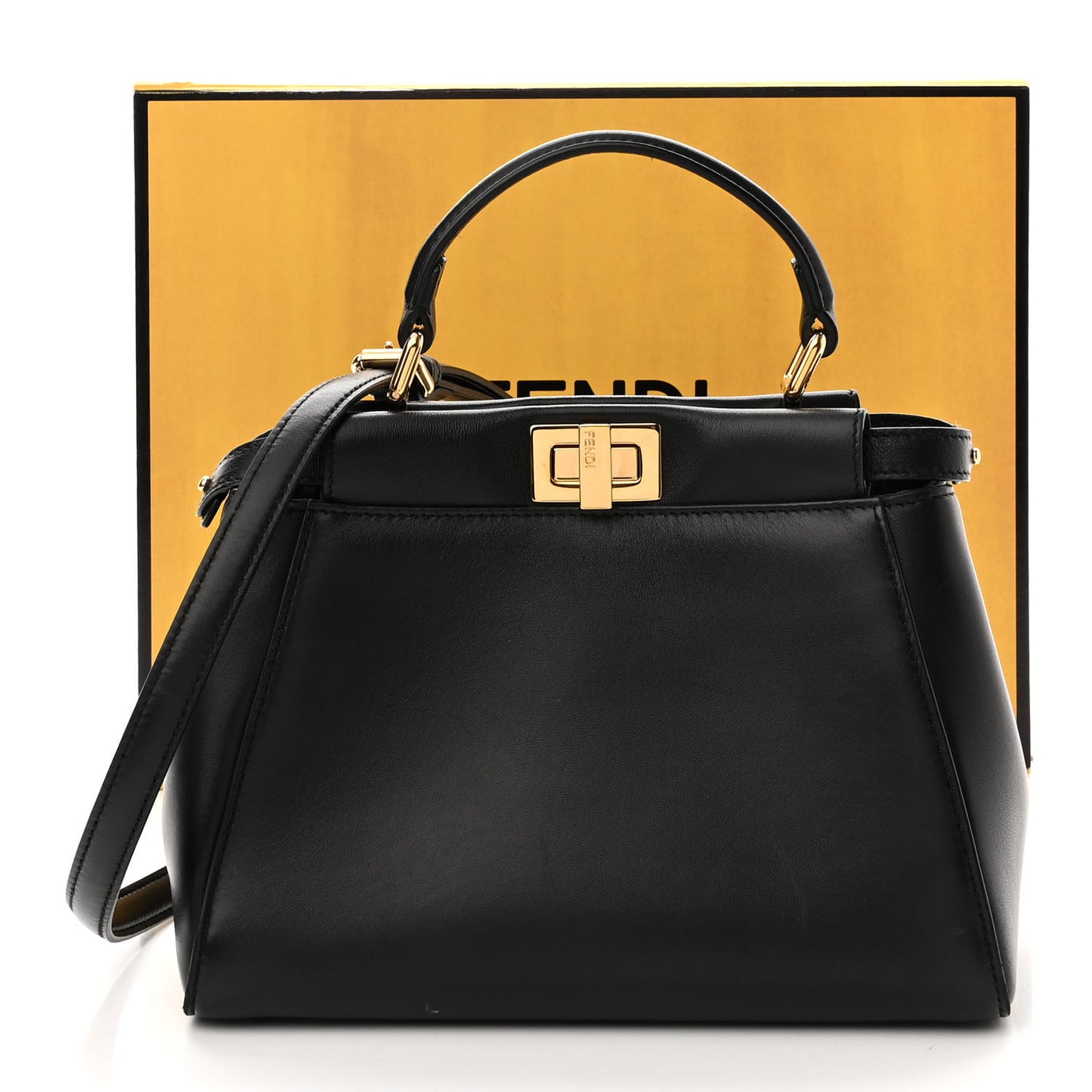 Nappa Stacked Bar Mini Peekaboo Iconic Satchel Black