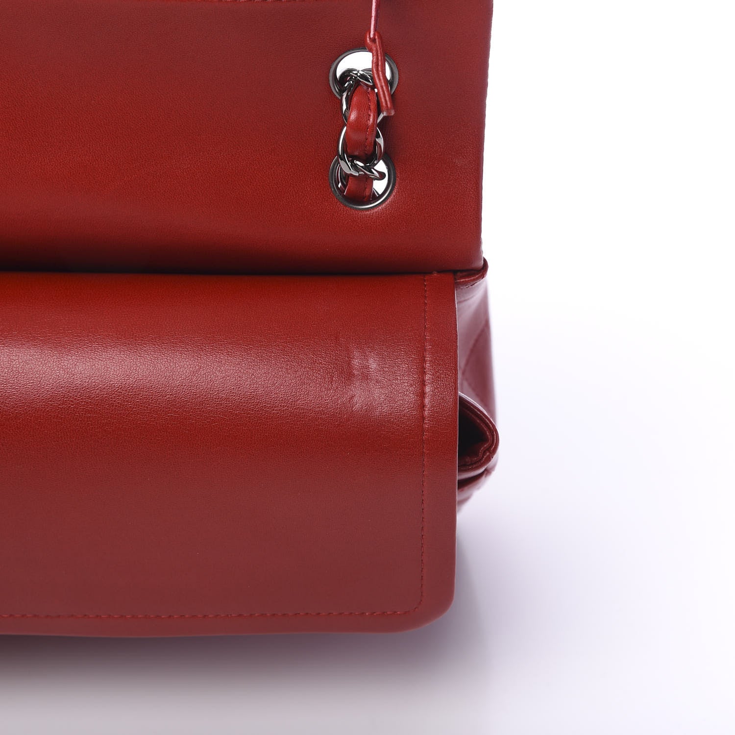 Chanel Lambskin Quilted Jumbo Double Flap Red 8 of 12