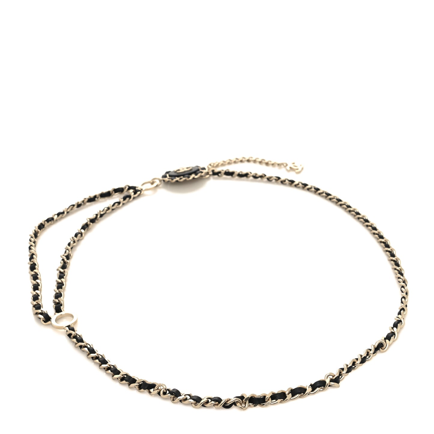 Lambskin Chain CC Fancy Belt Black Gold