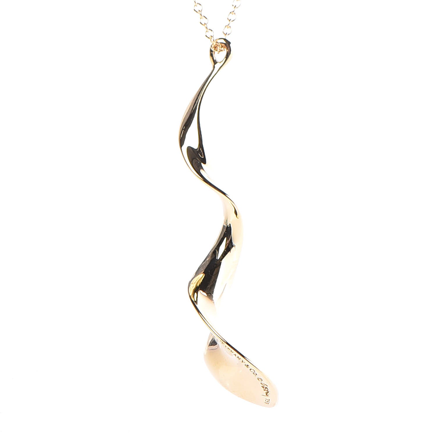 Tiffany 18K Yellow Gold Frank Gehry Orchid Pendant Necklace 7 of 7