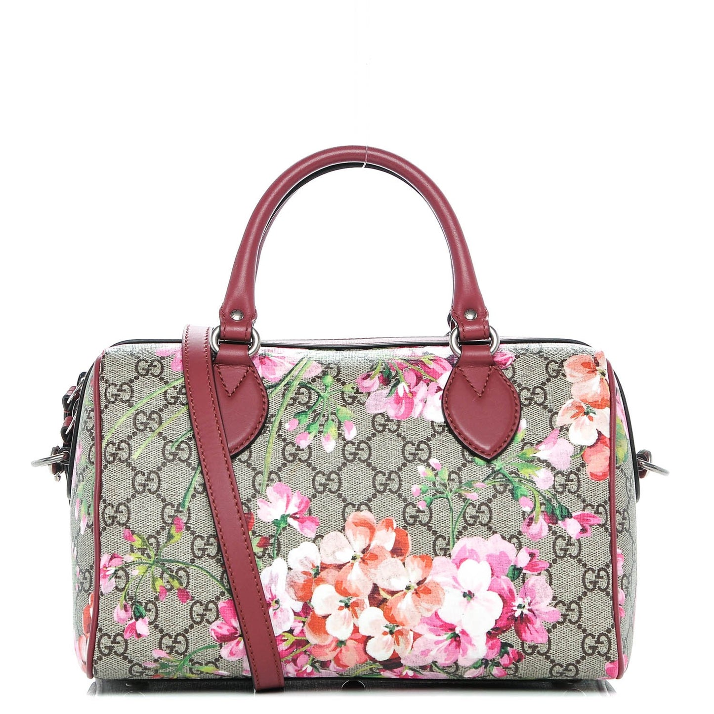 GG Supreme Monogram Blooms Small Boston Beige Multicolor Dry Rose