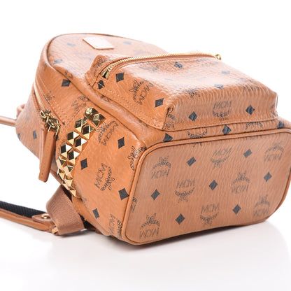 MCM Visetos Side Stud Mini Stark Backpack Cognac 5 of 8