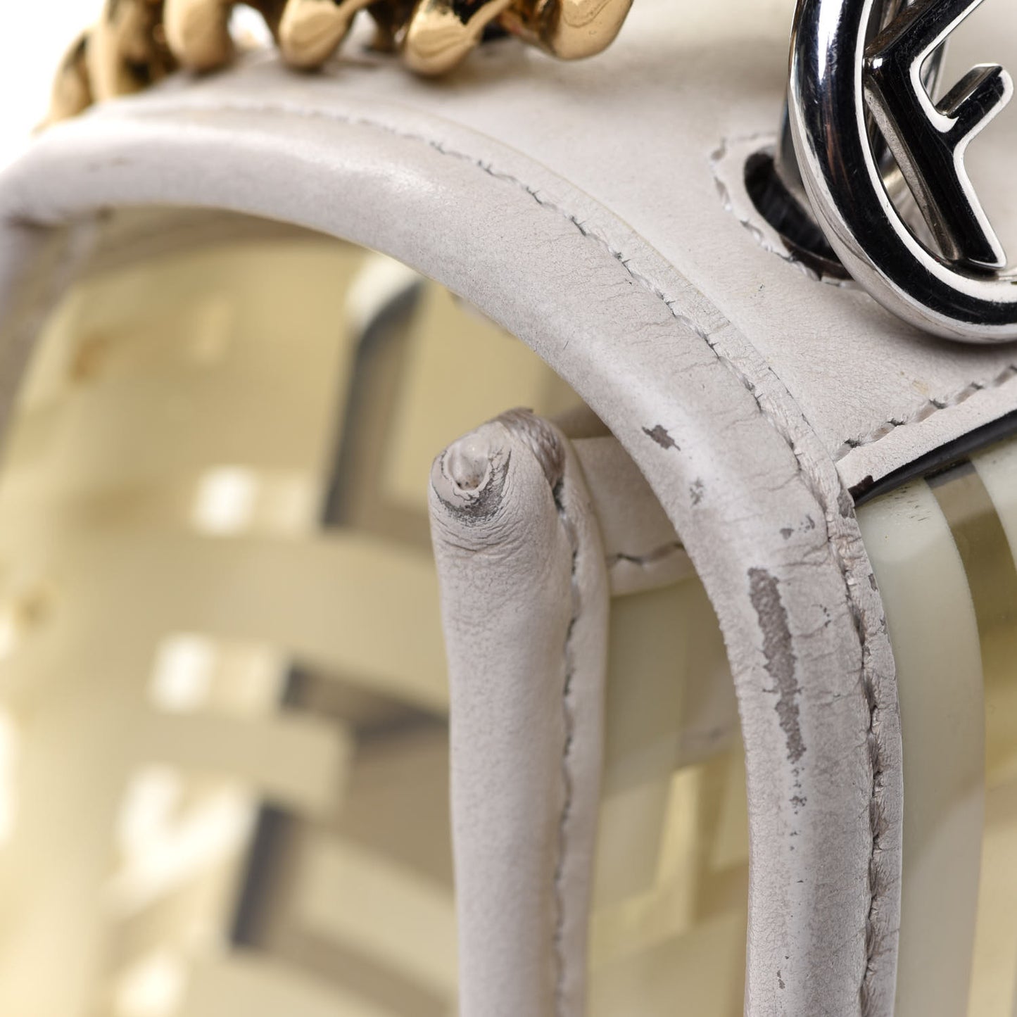 TPU FF Vitello Century F is Fendi Small Kan I Shoulder Bag White