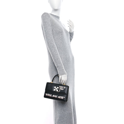 Off-White Calfskin Jitney 1.4 Virgil Was Here Shoulder Bag Black 2 of 9