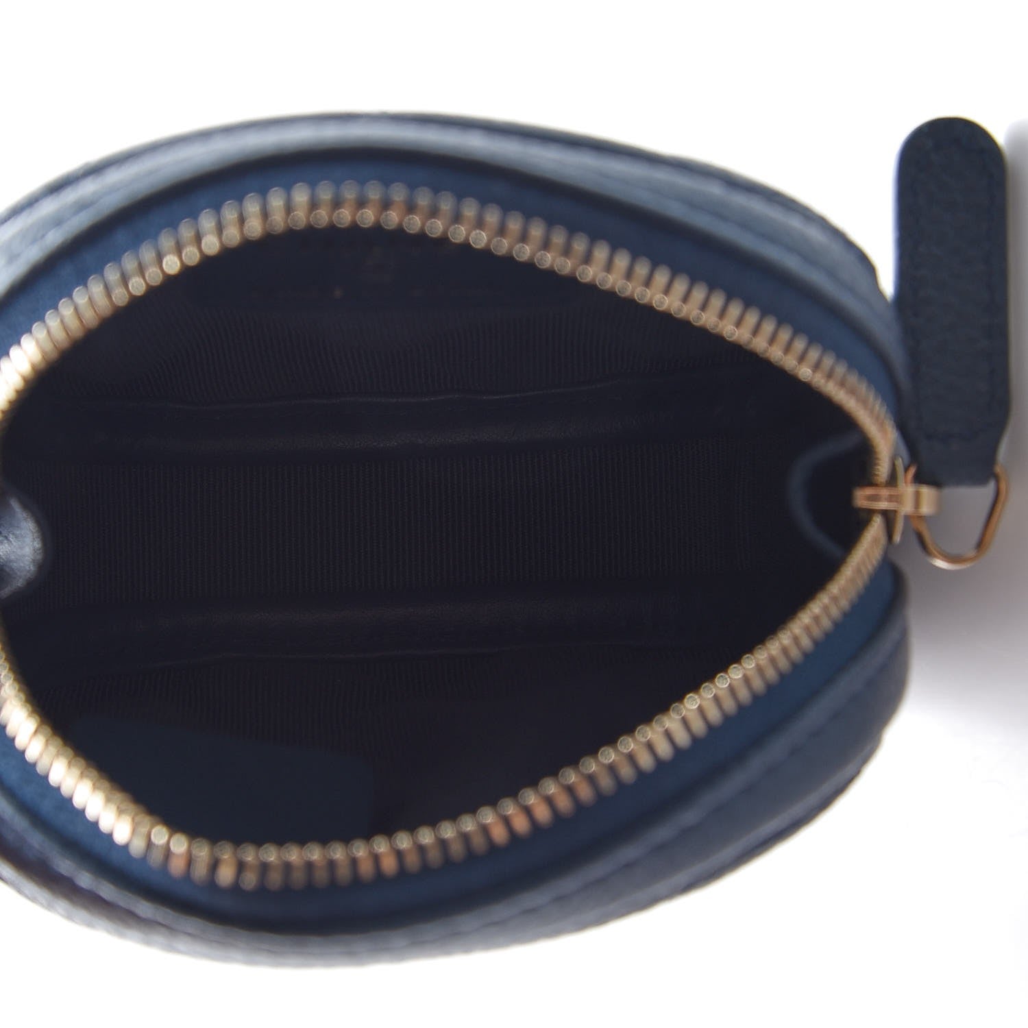 Chanel Metallic Caviar Quilted Zip Around Classic Coin Purse Dark Blue 5 of 8