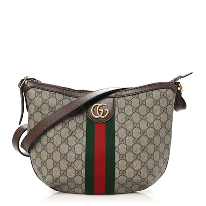 Gucci GG Supreme Monogram Web Small Ophidia Half Moon Hobo Brown 1 of 10