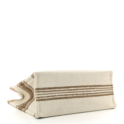 Celine Jacquard Striped Large Cabas Thais Tobacco Tan 4 of 9