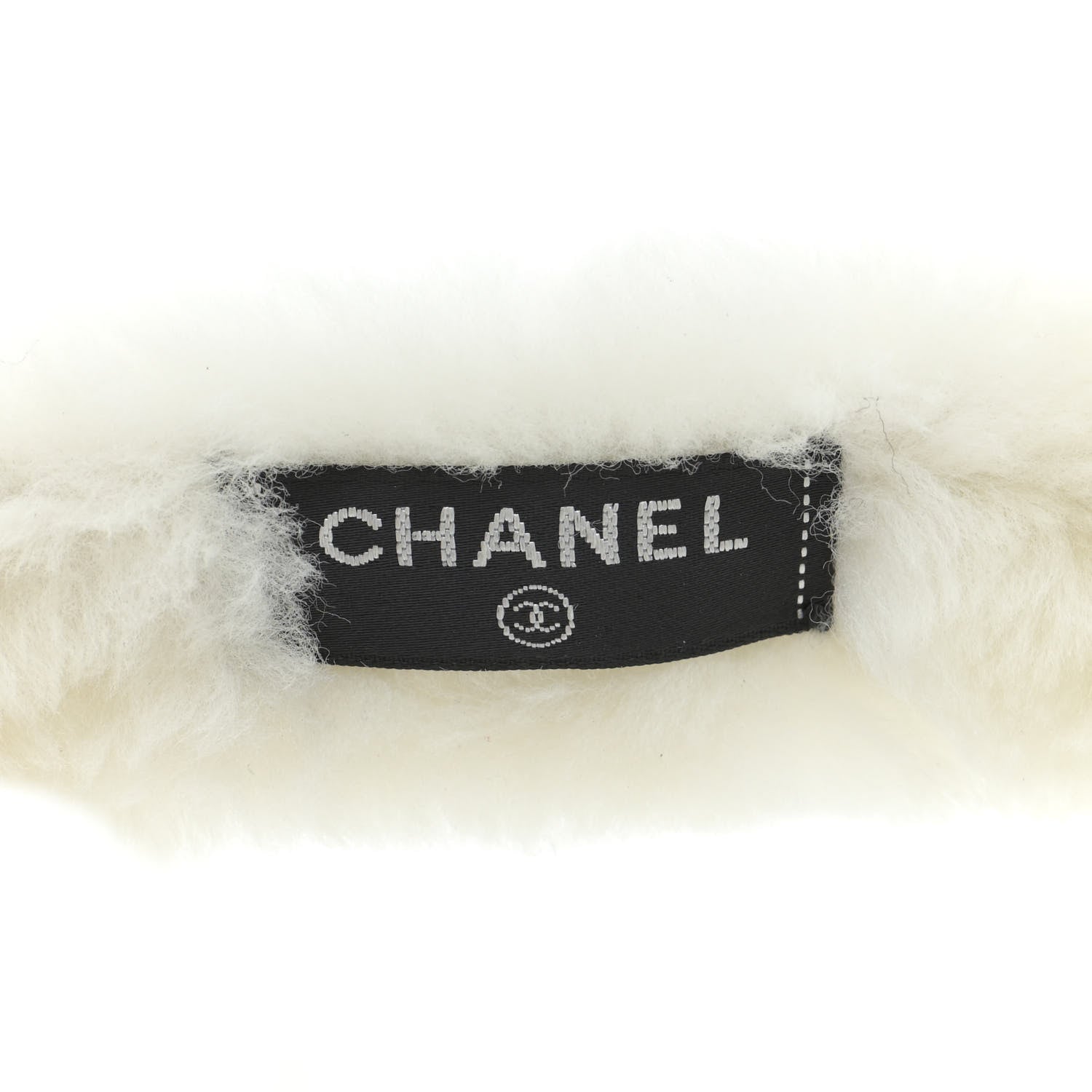 Chanel Shearling CC Ear Muffs White Black 4 of 4