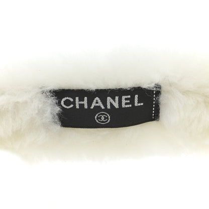 Chanel Shearling CC Ear Muffs White Black 4 of 4