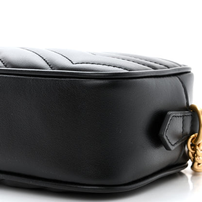Gucci Calfskin Matelasse Mini GG Marmont Chain Shoulder Bag Black 10 of 10