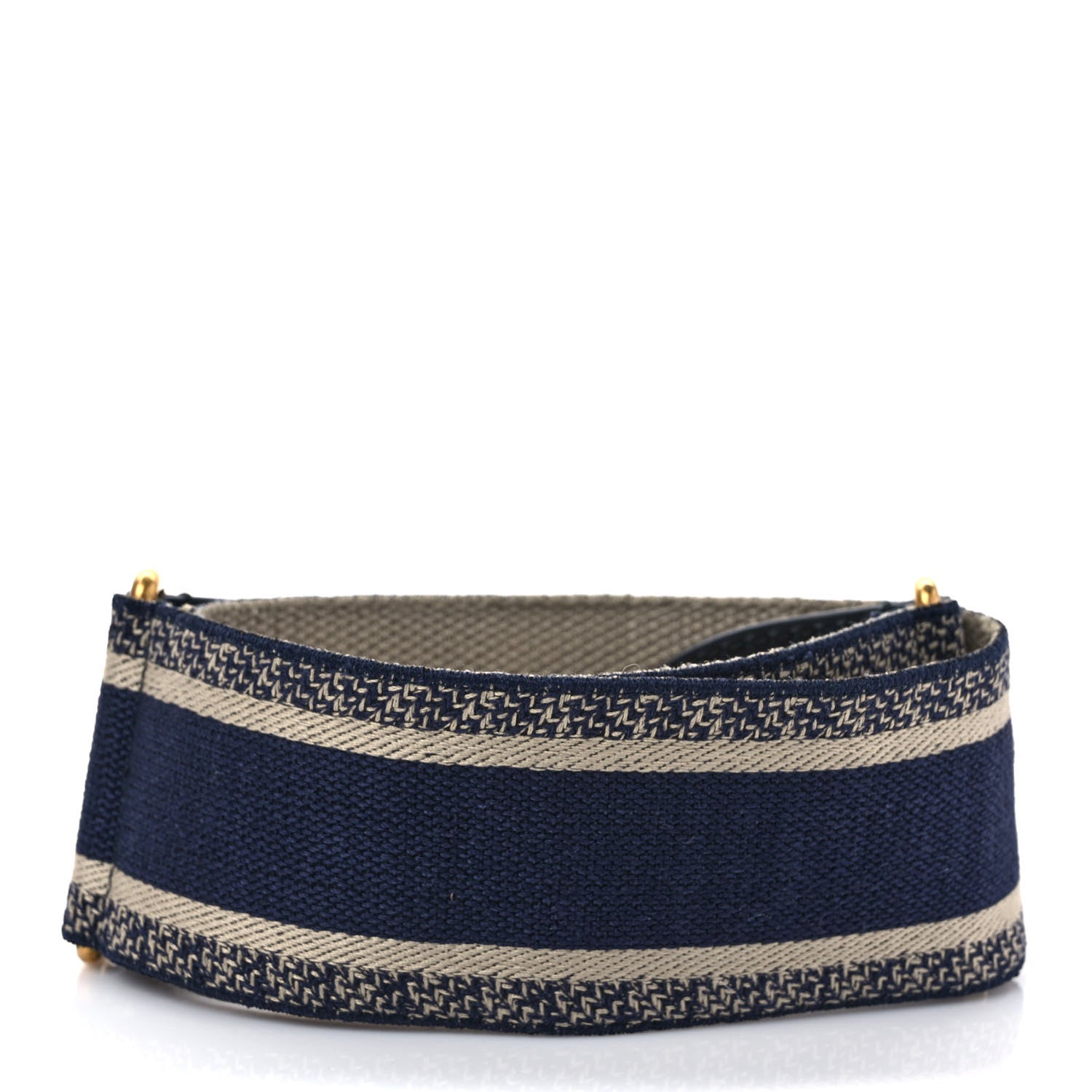 Christian Dior Canvas Embroidered Shoulder Strap Blue 2 of 4