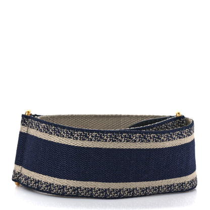 Christian Dior Canvas Embroidered Shoulder Strap Blue 2 of 4