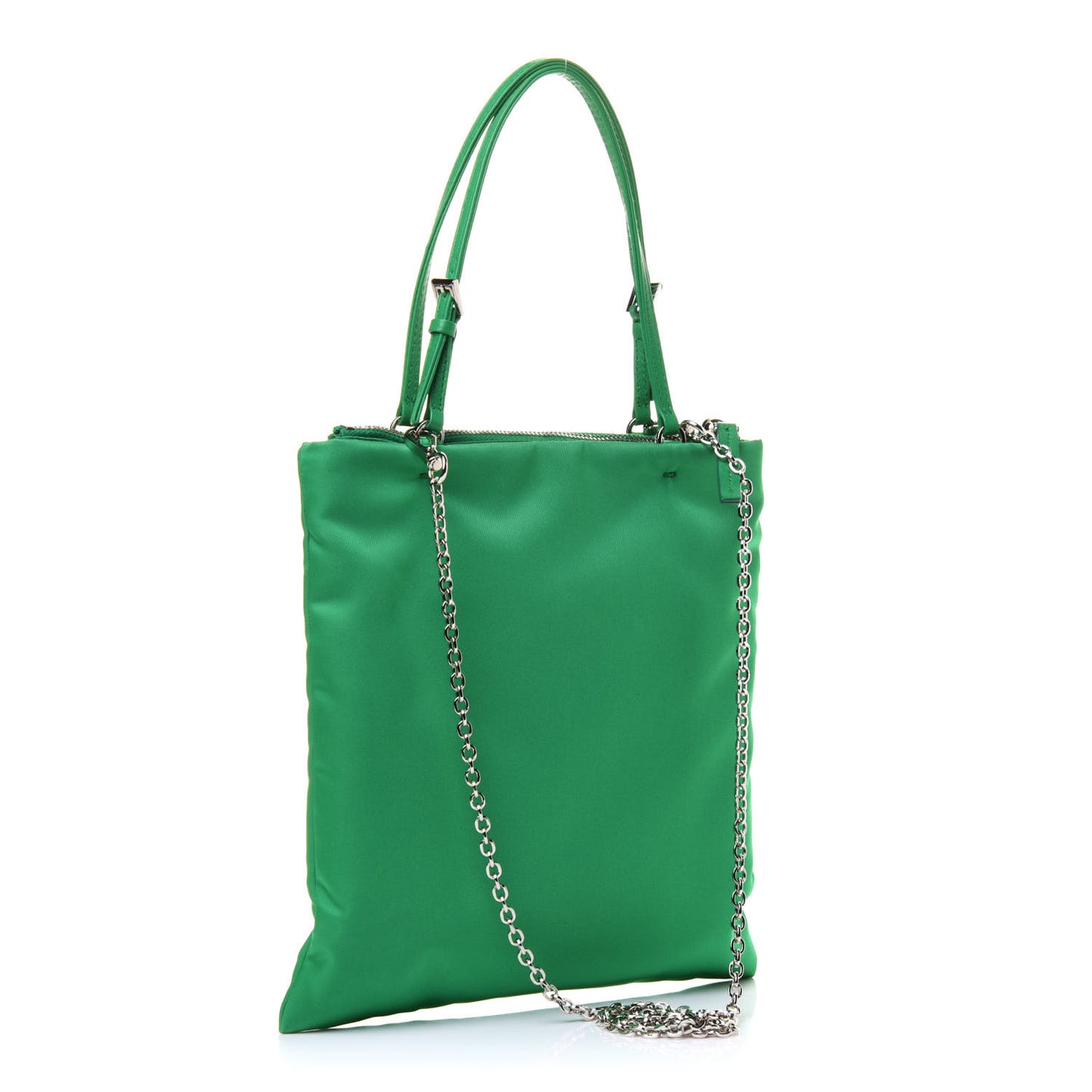 Tessuto Nylon Chain Shopping Tote Menta