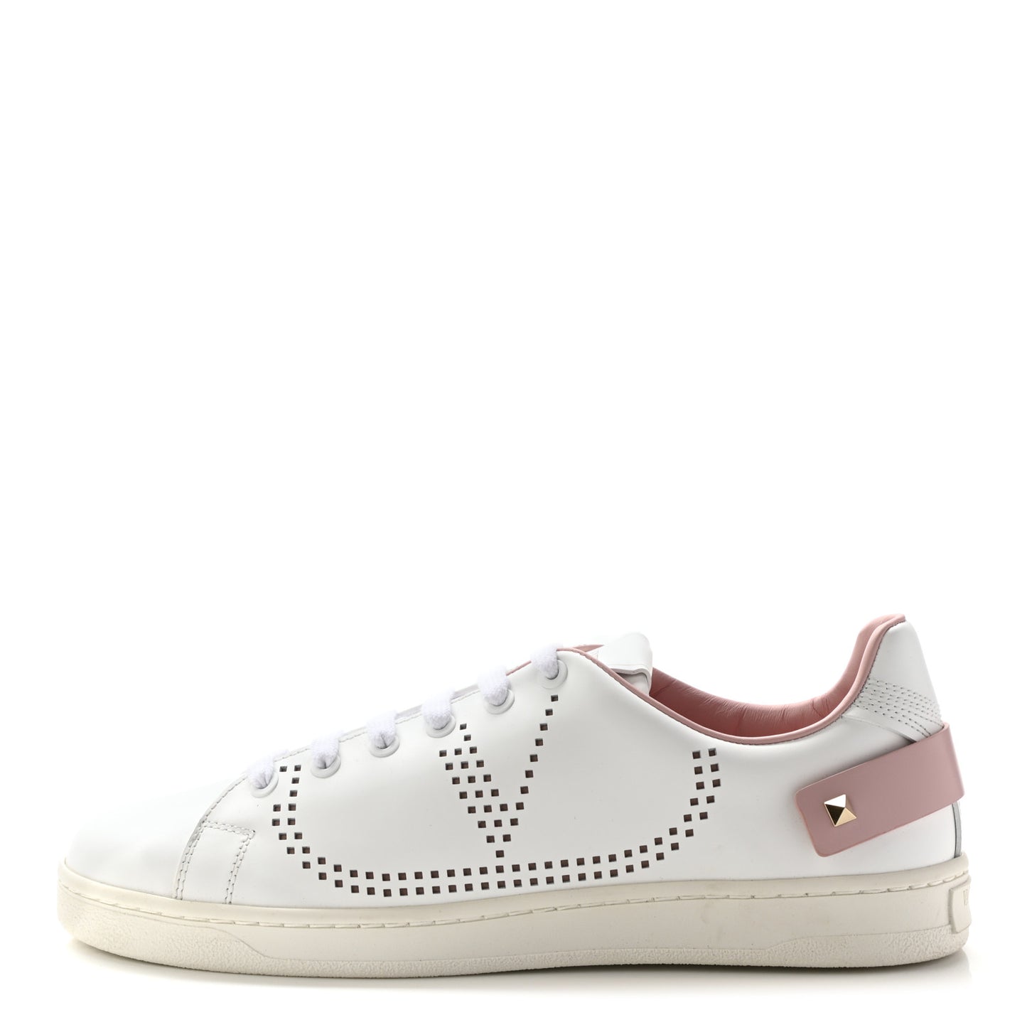 Calfskin Womens Backnet Sneakers 39.5 White Water Rose
