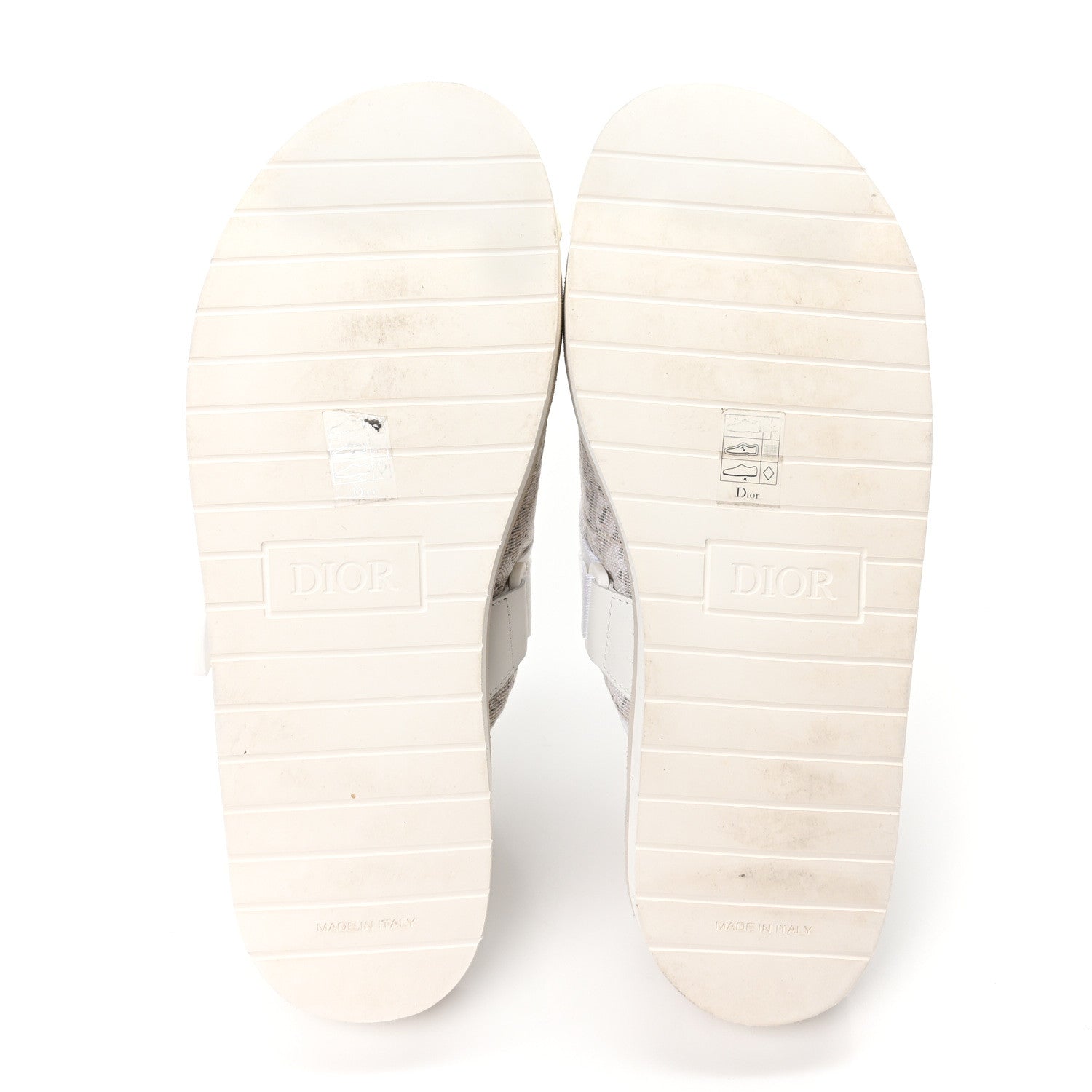 Christian Dior Oblique Jacquard Mens Alpha Sandals 44 White Beige