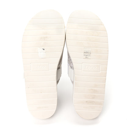 Christian Dior Oblique Jacquard Mens Alpha Sandals 44 White Beige 6 of 8