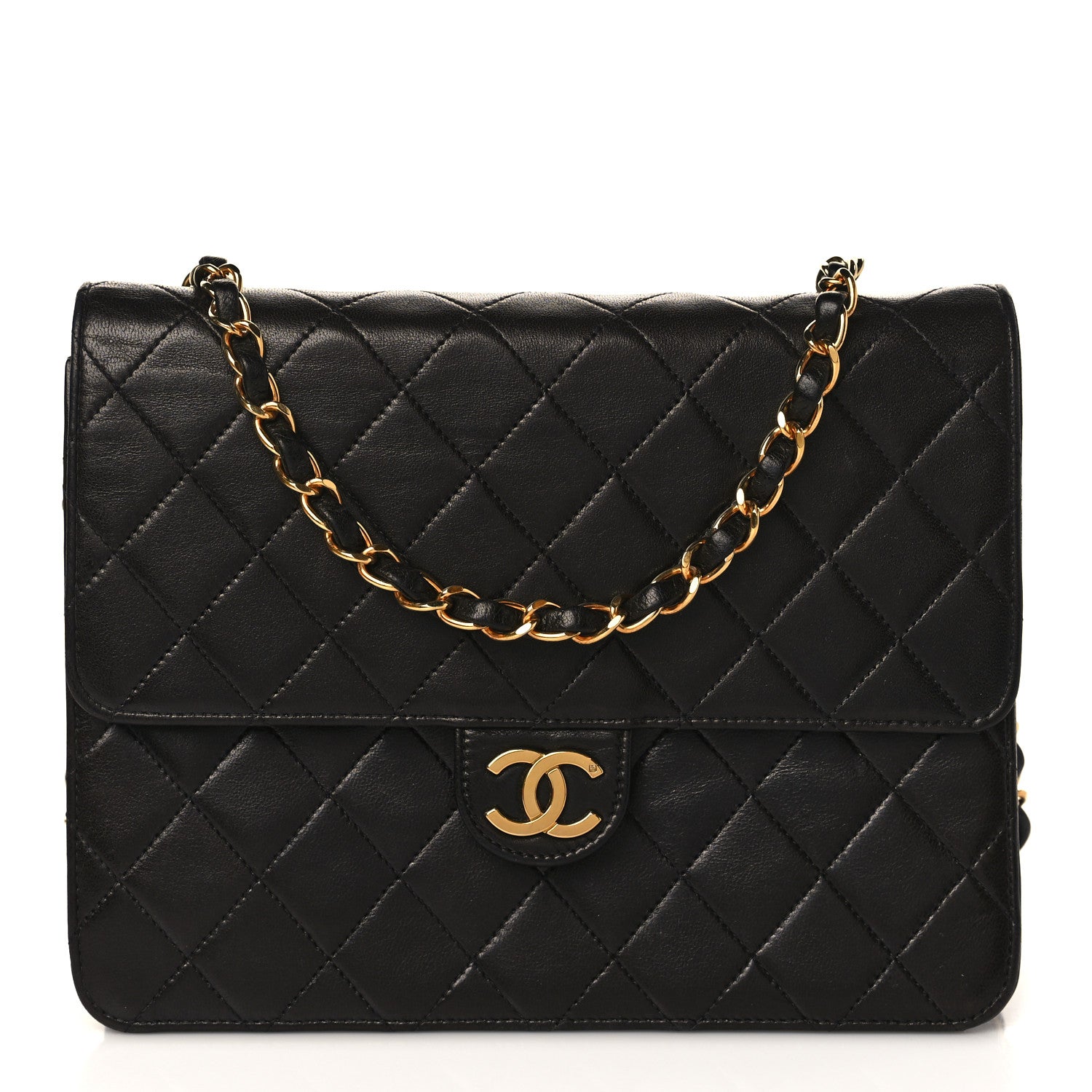 Chanel Lambskin Quilted Small Single Flap Black 1 of 9