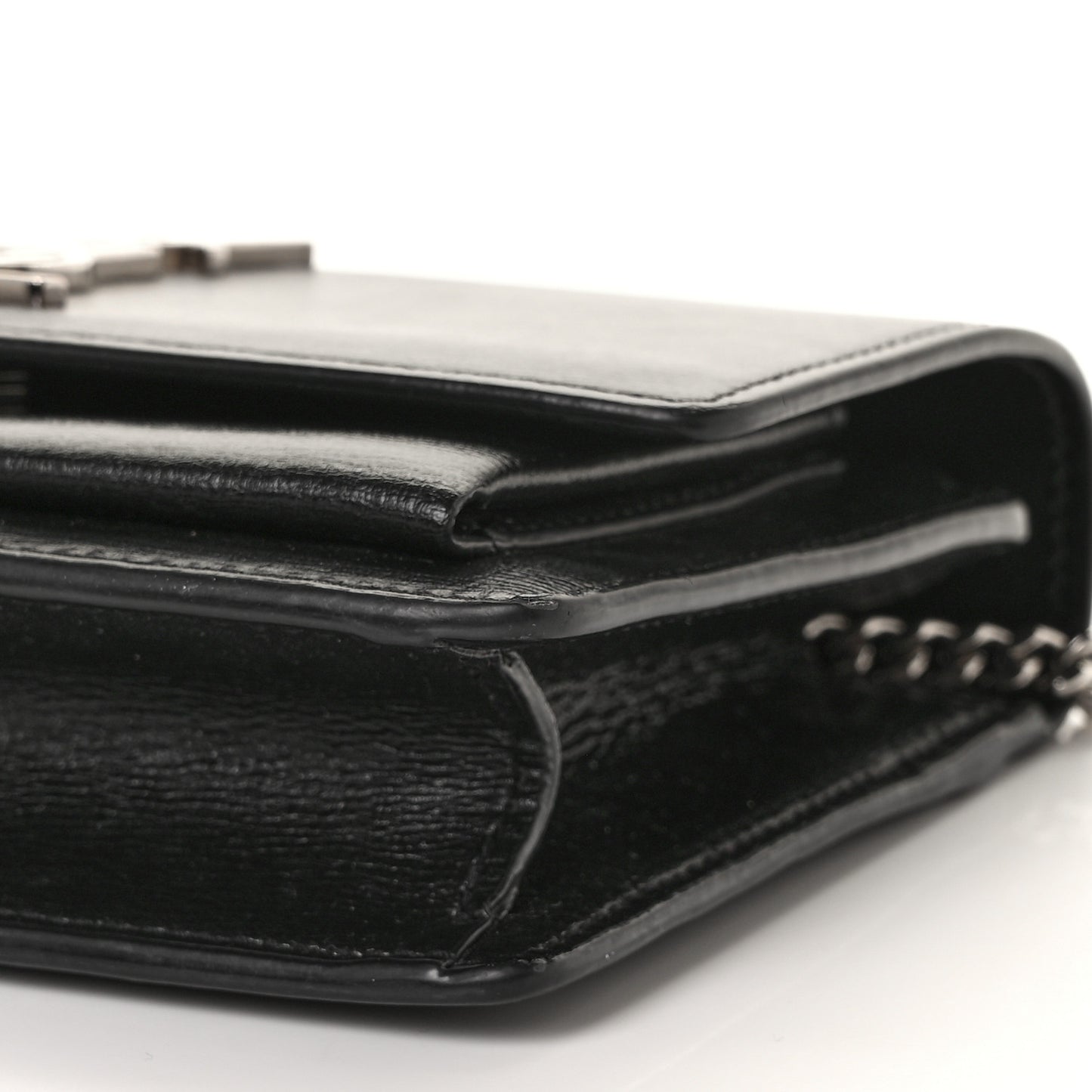 Calfskin Monogram Sunset Chain Wallet Black