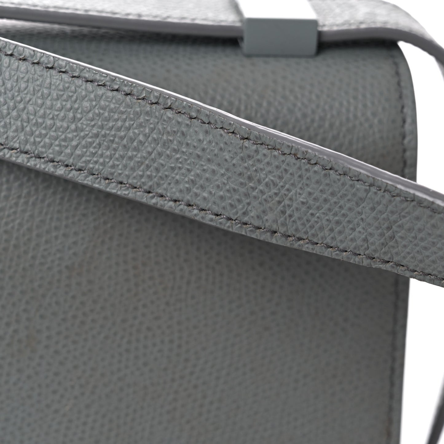 Ultra Matte Grained Calfskin 30 Montaigne Flap Bag Grey