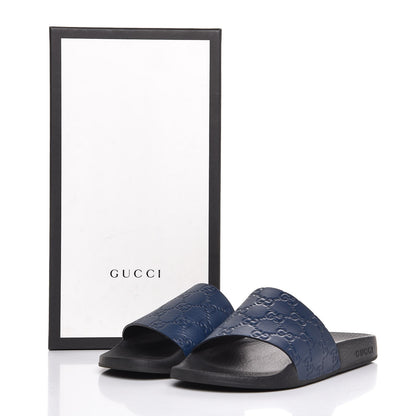 Gucci Guccissima Signature Slide Sandals 39 Blue 15 of 15