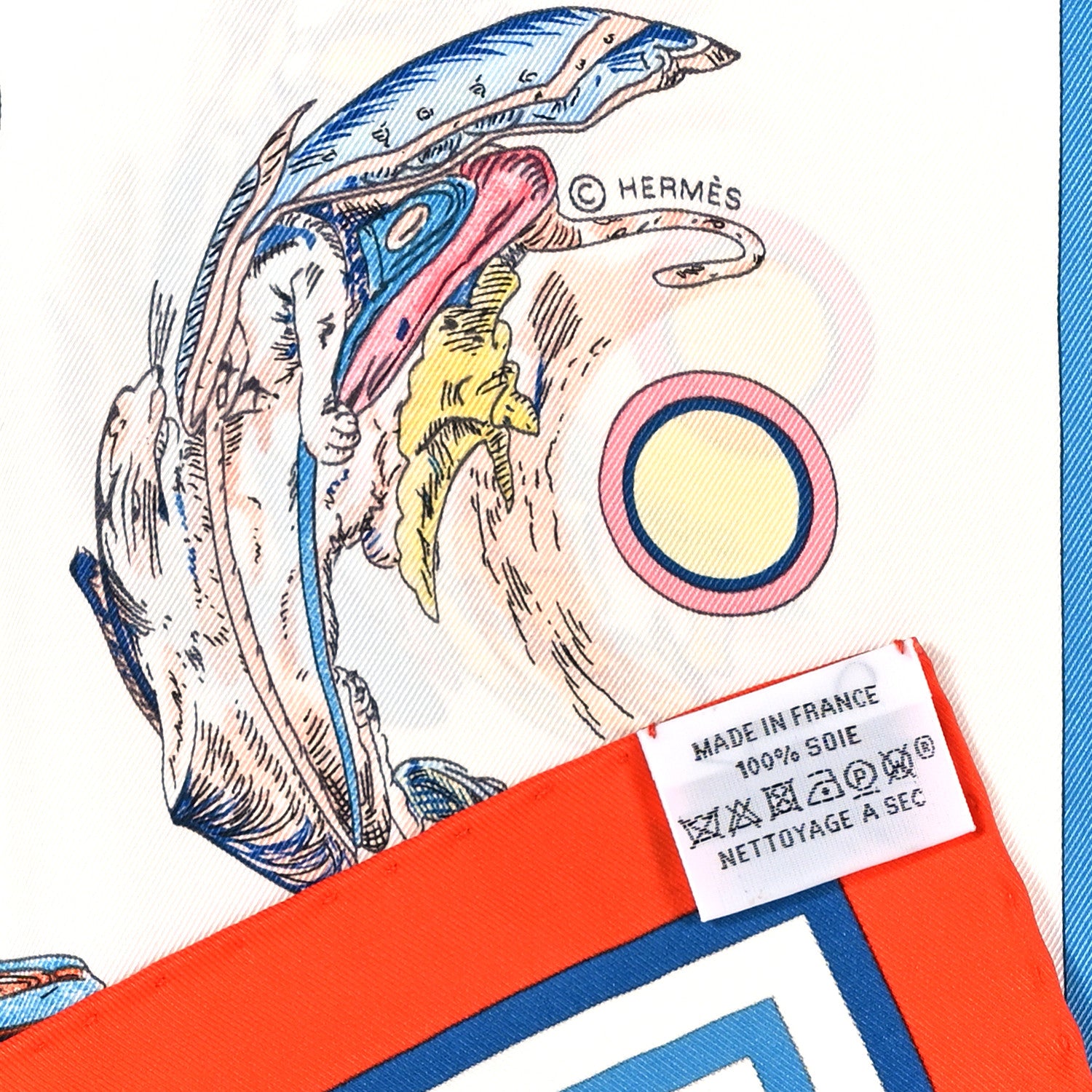 Hermes Silk Les Anamorphoses Scarf 70 Bleu Glacier 3 of 3
