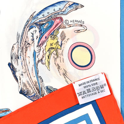 Hermes Silk Les Anamorphoses Scarf 70 Bleu Glacier 3 of 3
