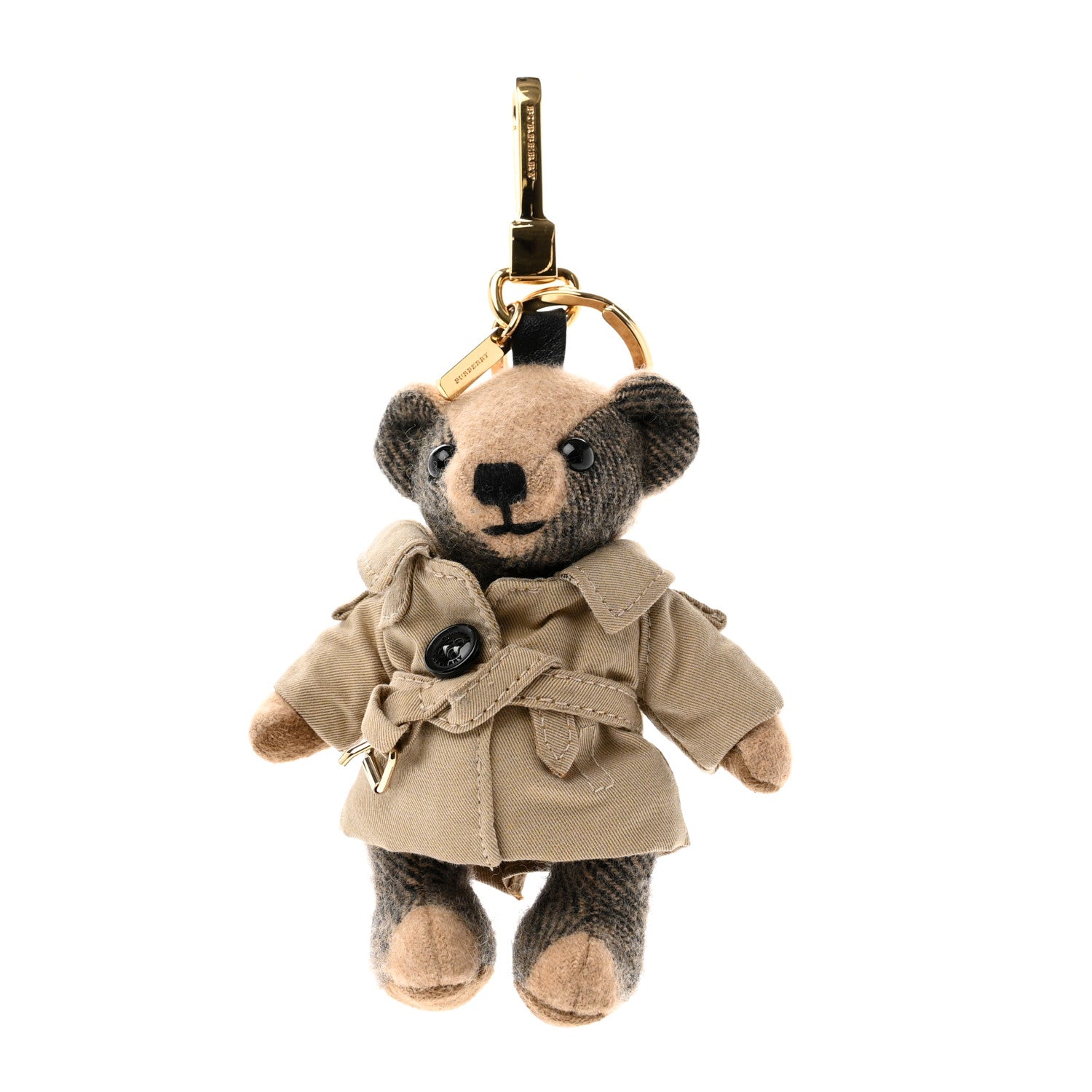 Burberry Cashmere Thomas Trench Teddy Bear Keychain Charm Camel 1 of 3