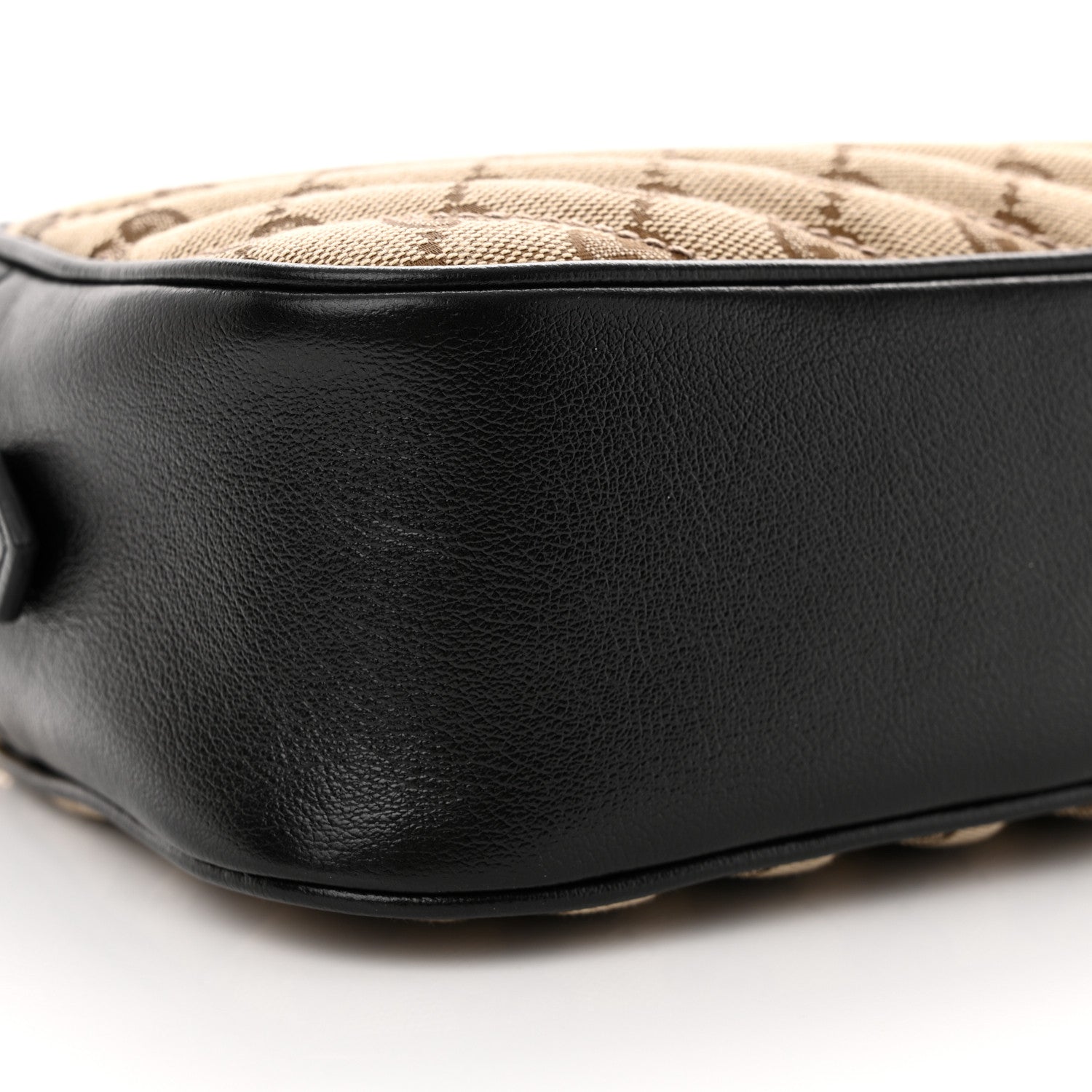 Gucci Monogram Matelasse Diagonal Small GG Marmont Chain Shoulder Bag Beige Black 9 of 12