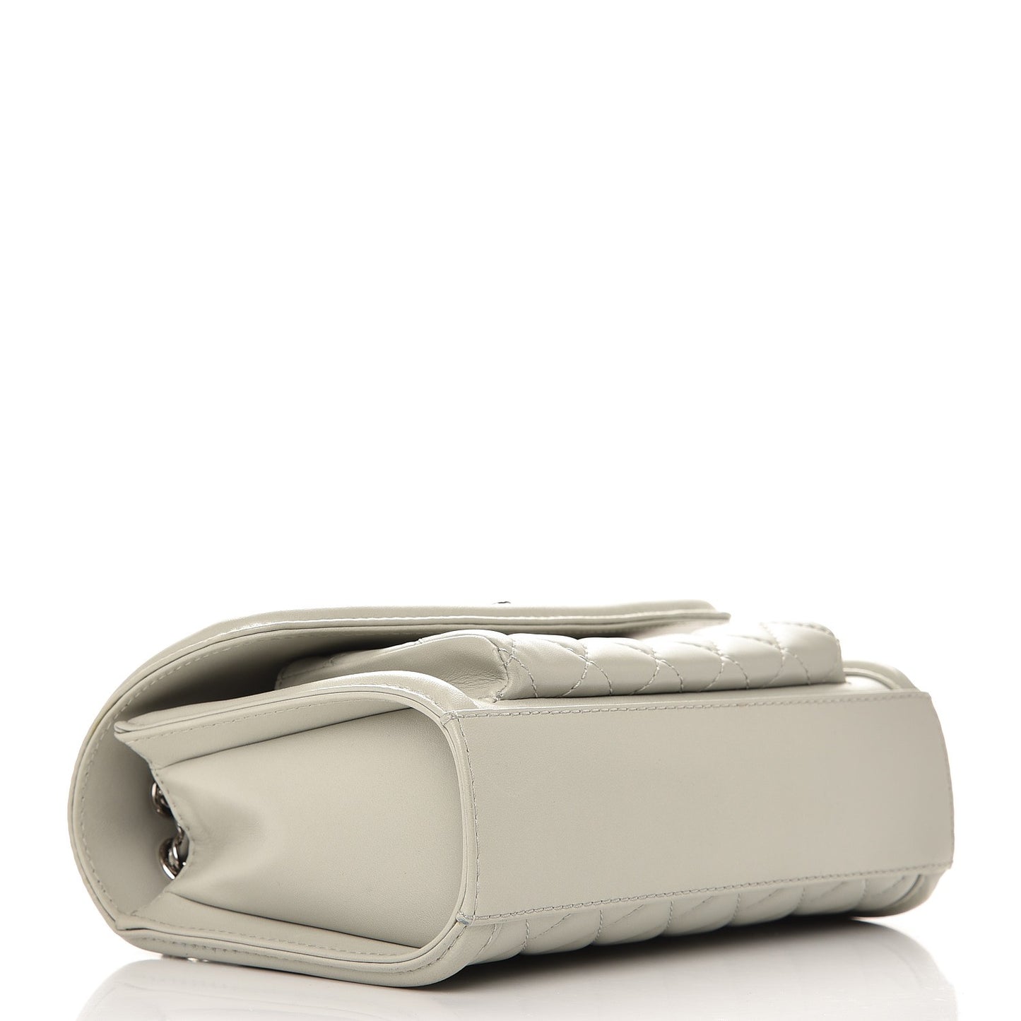 Lambskin Quilted Small Geometric Flap Light Grey