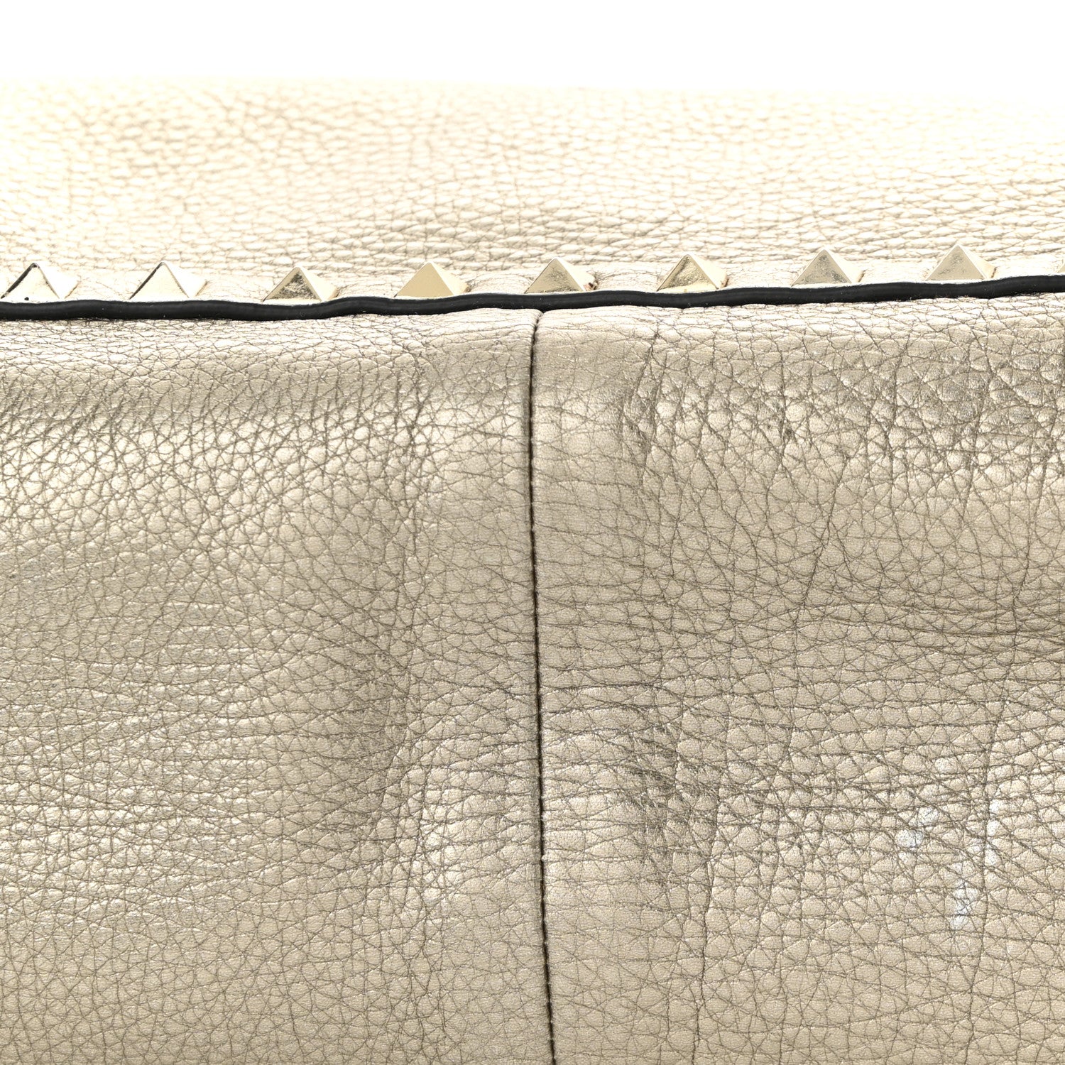 Valentino Garavani Metallic Grained Calfskin Medium Rockstud Reversible Tote Skin Sasso 10 of 12