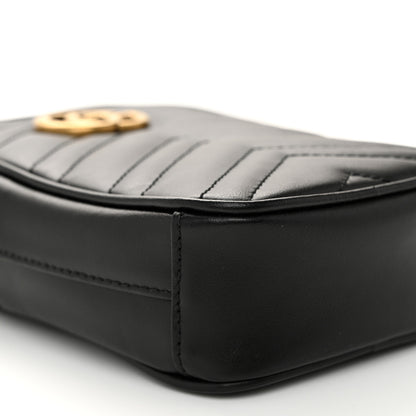 Gucci Calfskin Matelasse Mini GG Marmont Crossbody Bag Black 9 of 10