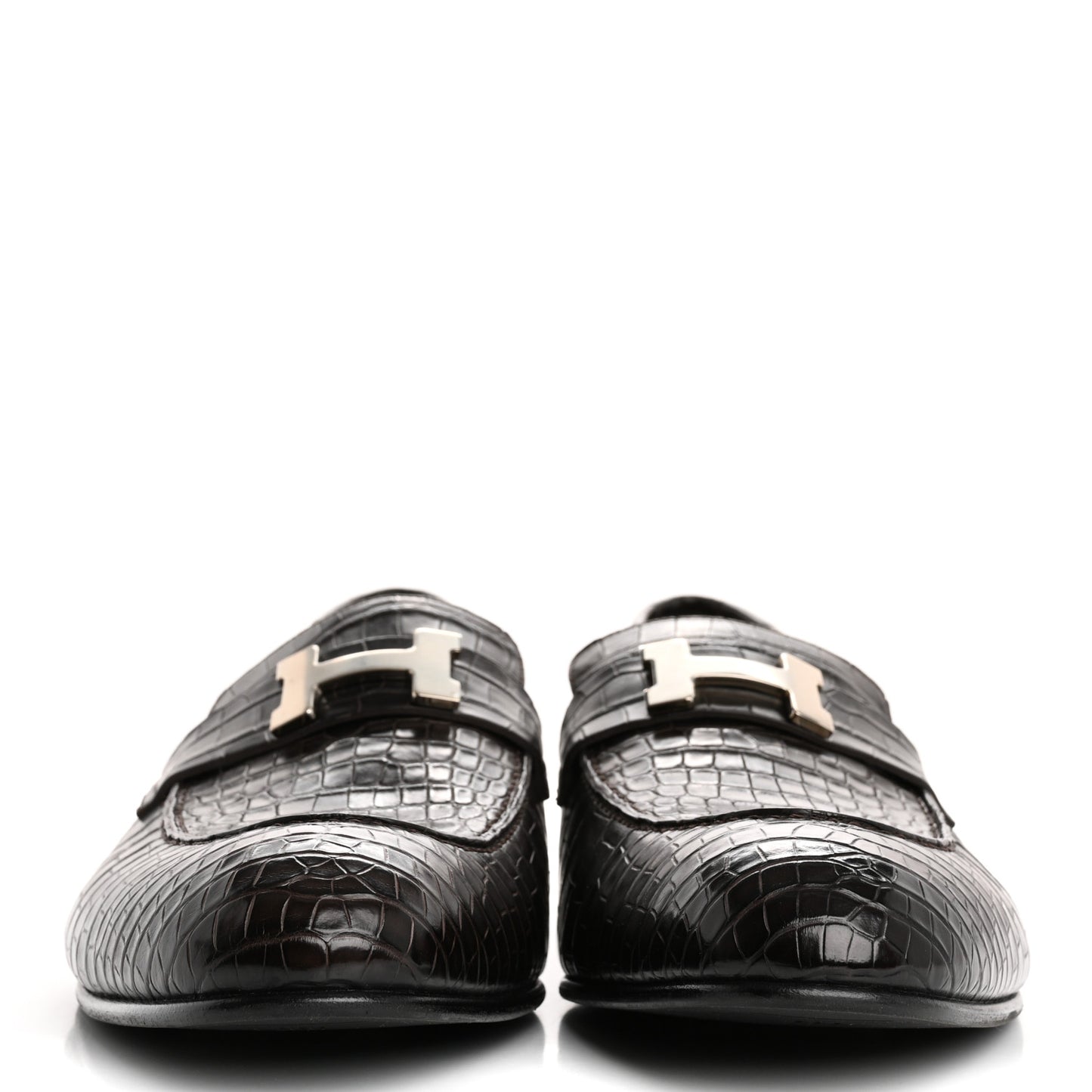 Matte Alligator Mens Paris Loafers 45 Moka