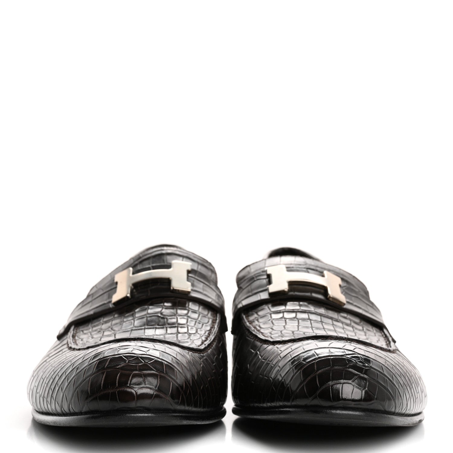 Hermes Matte Alligator Mens Paris Loafers 45 Moka 3 of 9