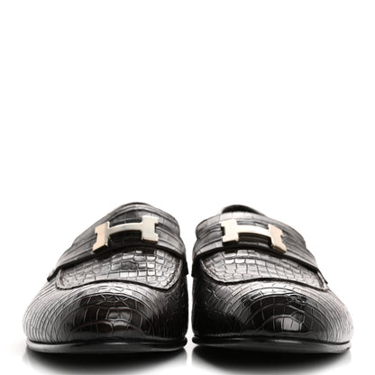 Hermes Matte Alligator Mens Paris Loafers 45 Moka 3 of 9