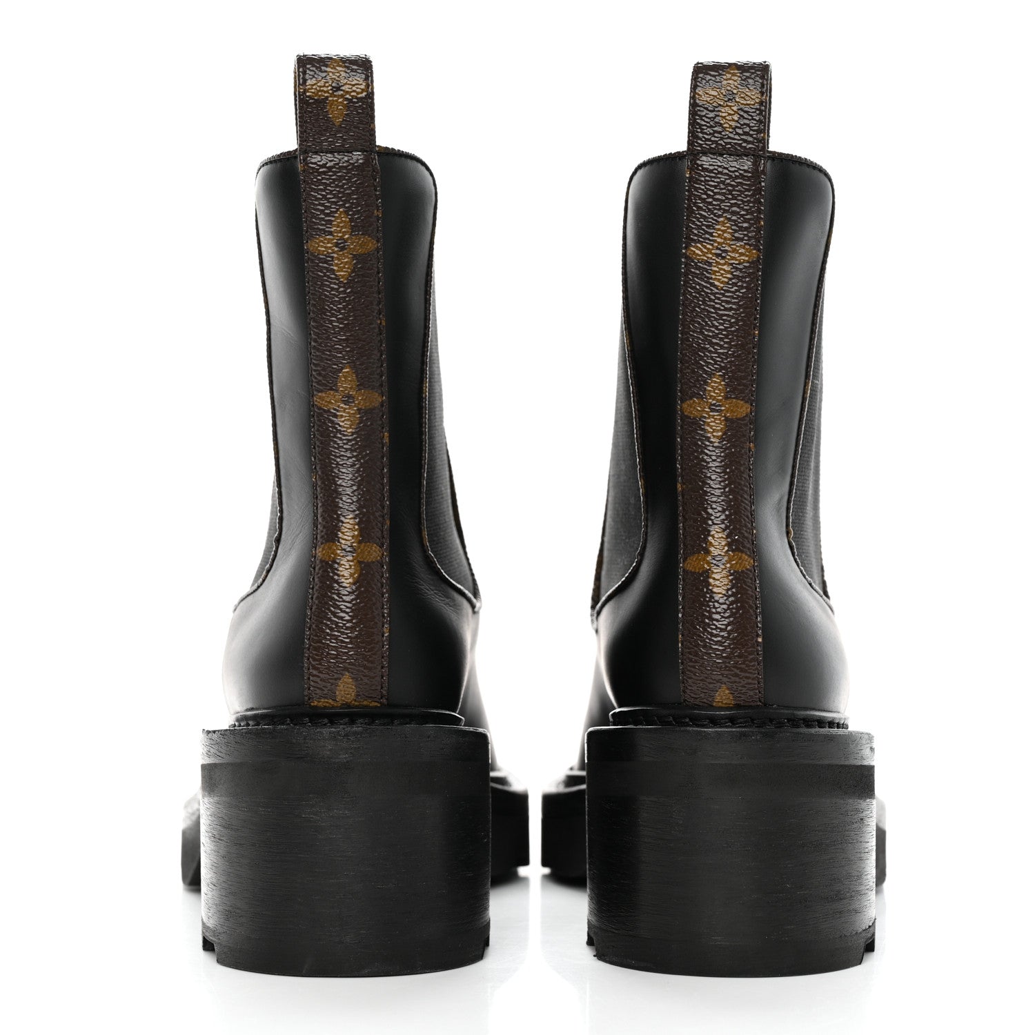 Louis Vuitton Calfskin Monogram Beaubourg Ankle Boots 37.5 Black 4 of 10
