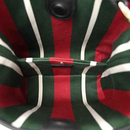 Gucci GG Supreme Monogram Emblem Mini Bucket Bag Beige Black 4 of 17