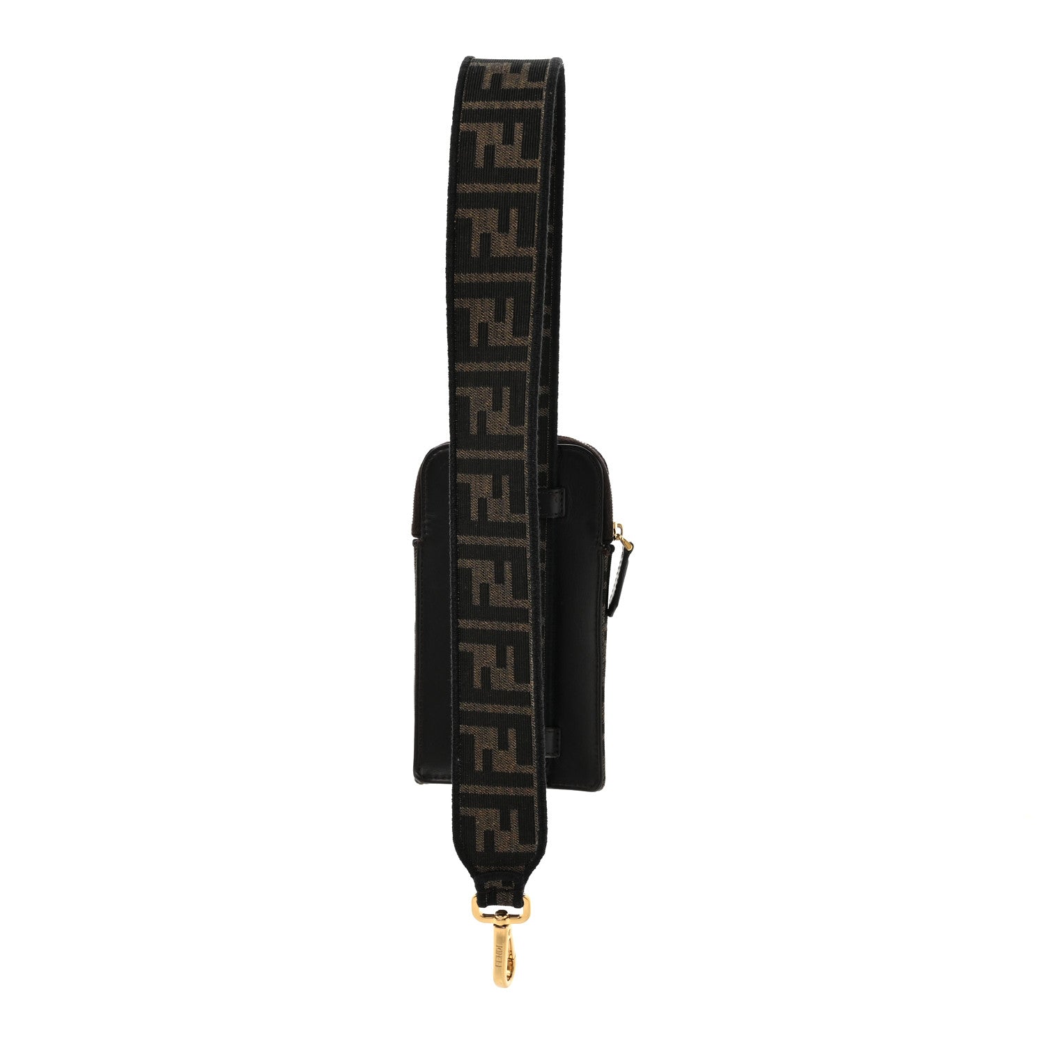 Fendi Fabric Jacquard FF 1974 Cell Pocket Strap You Tobacco Moro Black 2 of 7